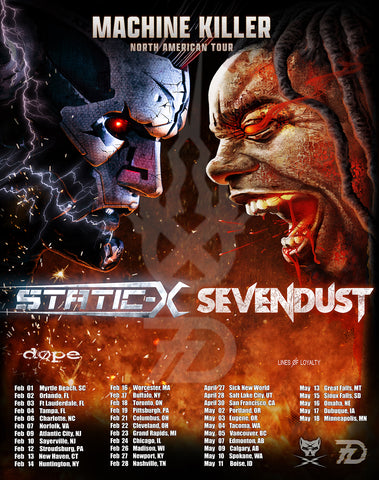Static-X and Sevendust Announce 3rd Leg of the Machine Killer Tour and New Video for Otsego Placebo